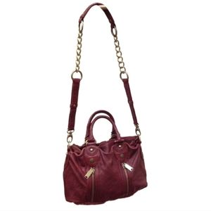 Cynthia Rowley Leather Satchel Crossbody Bag Shoulder Bag Red M